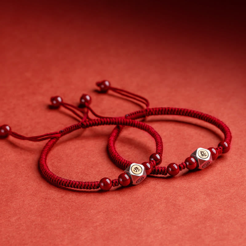 KarmaRipple's 925 Sterling Silver Chinese Zodiac Natal Buddha Cinnabar Calm Bracelet p17
