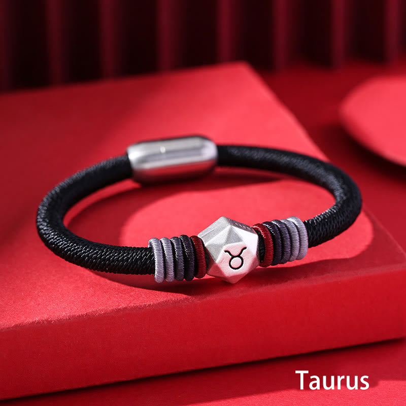 KarmaRipple's 999 Sterling Silver 12 Constellations of the Zodiac Blessing Handmade String Bracelet p2
