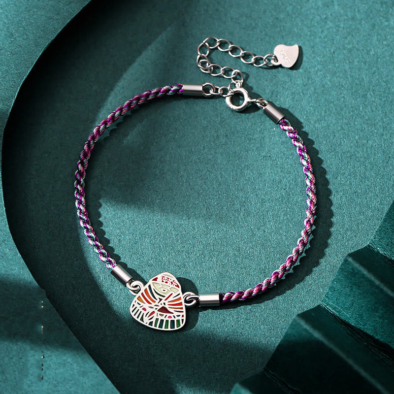 KarmaRipple's 925 Sterling Silver Zongzi Pattern Fortune Multicolored Handcrafted Bracelet p20