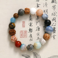 KarmaRipple's Authentic Bodhi Seed Gemstone Stone Agate Keep Away Evil Spirits Bracelet