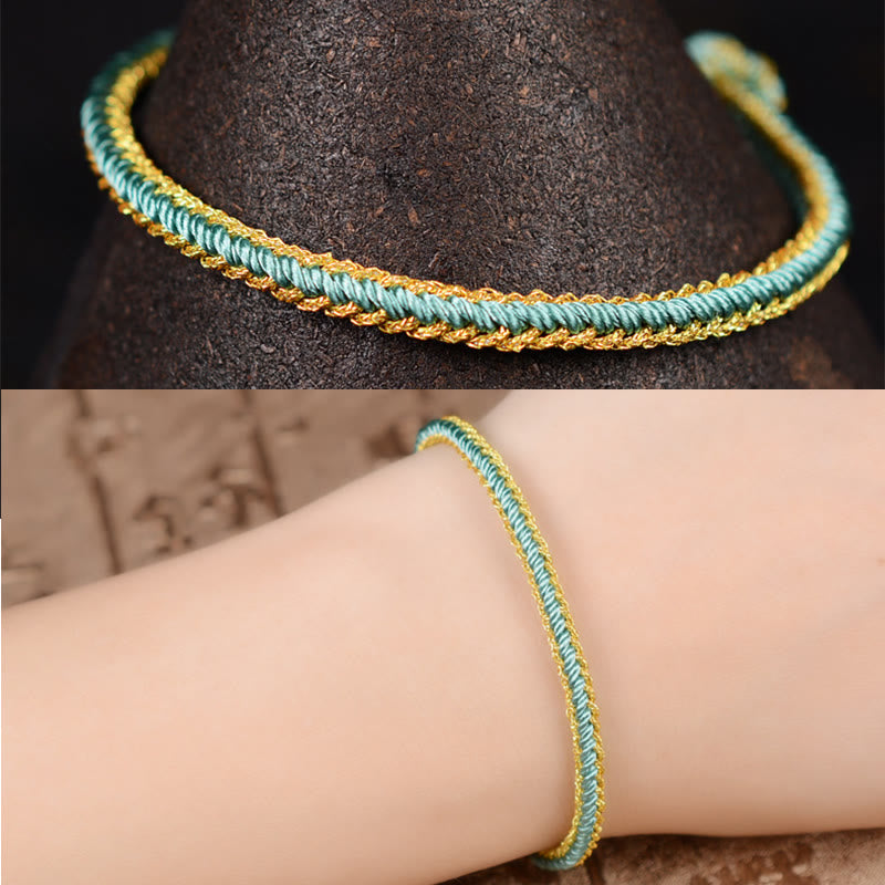 KarmaRipple's Two-Color Rope Handcrafted Eight Thread Peace Weave Bracelet p13
