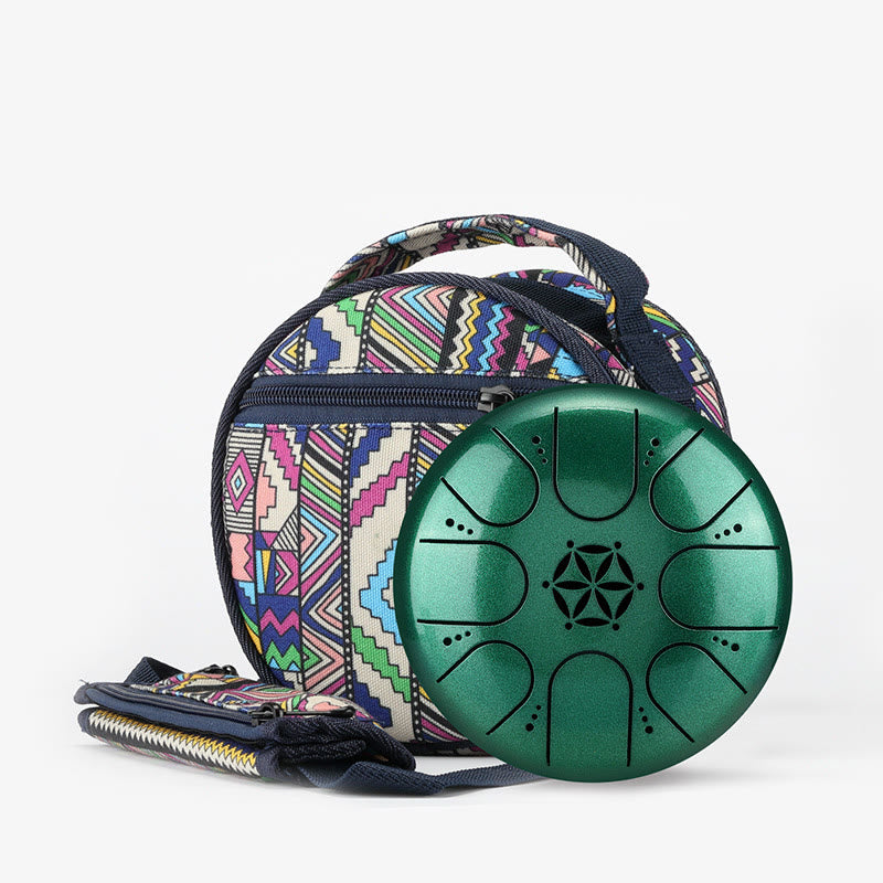 KarmaRipple's Steel Tongue Drum Sound Balancing Meditation Yoga Drum Kit 8 Note 5 Inch With Carry Bag p8