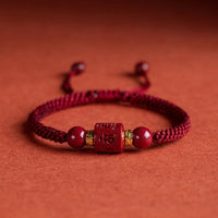 KarmaRipple's Tibet Cinnabar Om Mani Padme Hum Engraved Blessing Woven Bracelet
