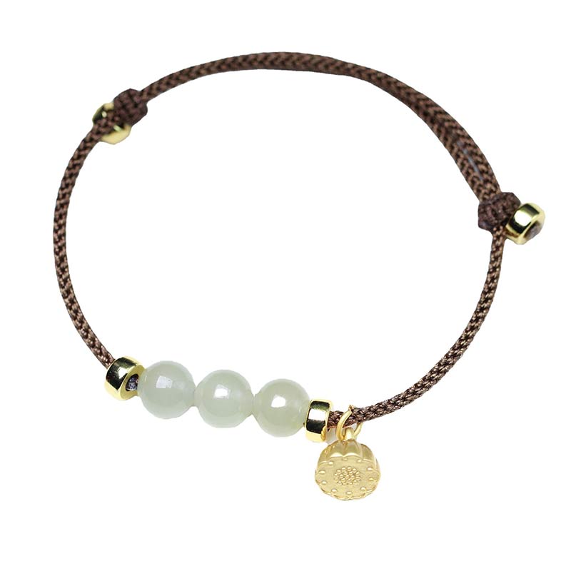 KarmaRipple's Authentic Jade Lotus Seed Strength Red String Weave Bracelet p8