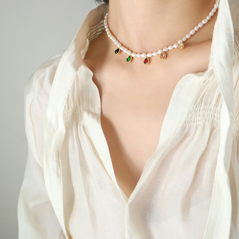 KarmaRipple's Pearl Gemstone Stone Purity Pendant Necklace p5