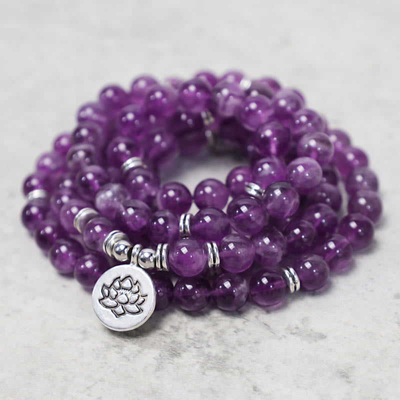 KarmaRipple's Authentic Amethyst Purification Mala Bracelet p3