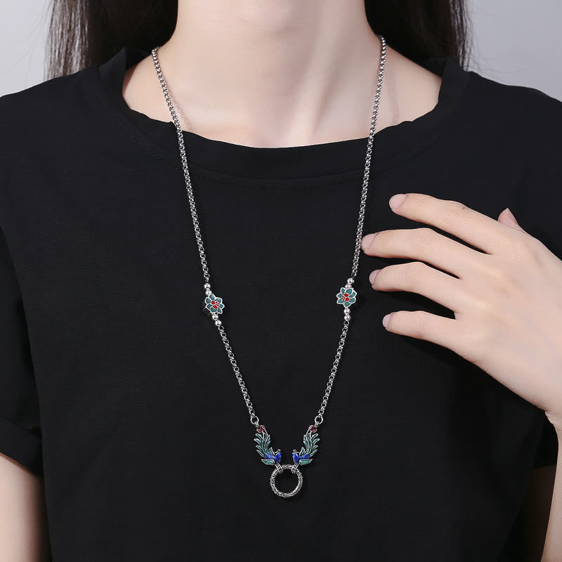 KarmaRipple's Phoenix Lotus Flower Fortune Protection Pendant Necklace p4