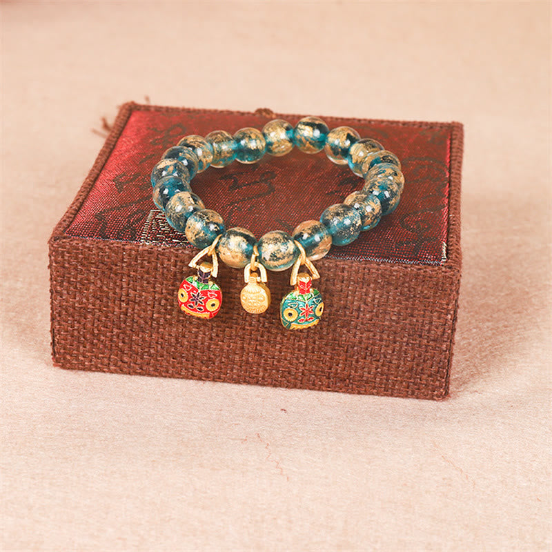 KarmaRipple's Tibetan Gold Swallowing Beast Family Dorje Vajra Strength Bead Bracelet p1