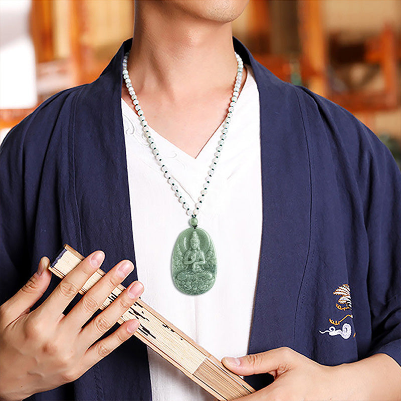 KarmaRipple's Authentic Jade Avalokitesvara Amulet Wealth Pendant Necklace p4
