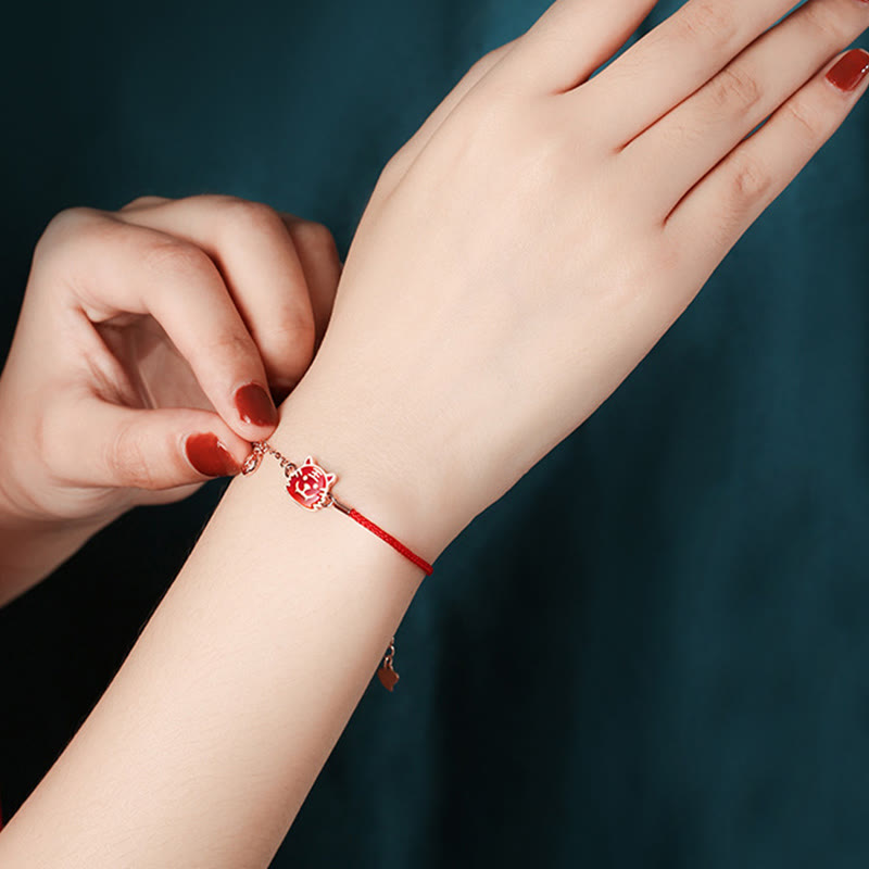 KarmaRipple's 925 Sterling Silver Color-changing Chinese Zodiac Fortune Protection Red String Chain Bracelet p20