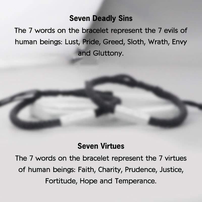 KarmaRipple's Seven Deadly Sins Seven Virtues Woven String Bracelet p3