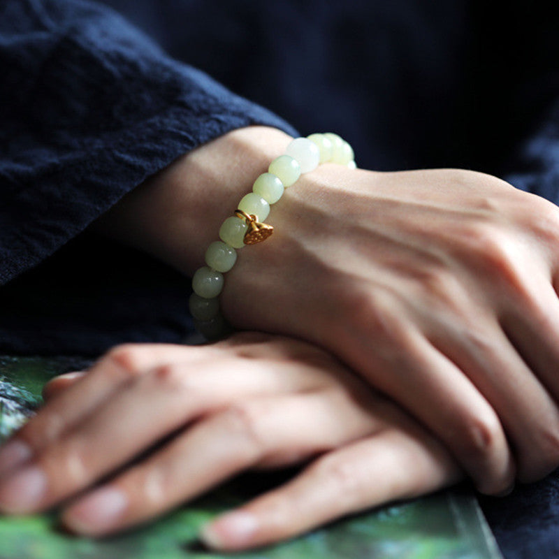 KarmaRipple's Jade Lotus Abundance Adjustable Bracelet p5