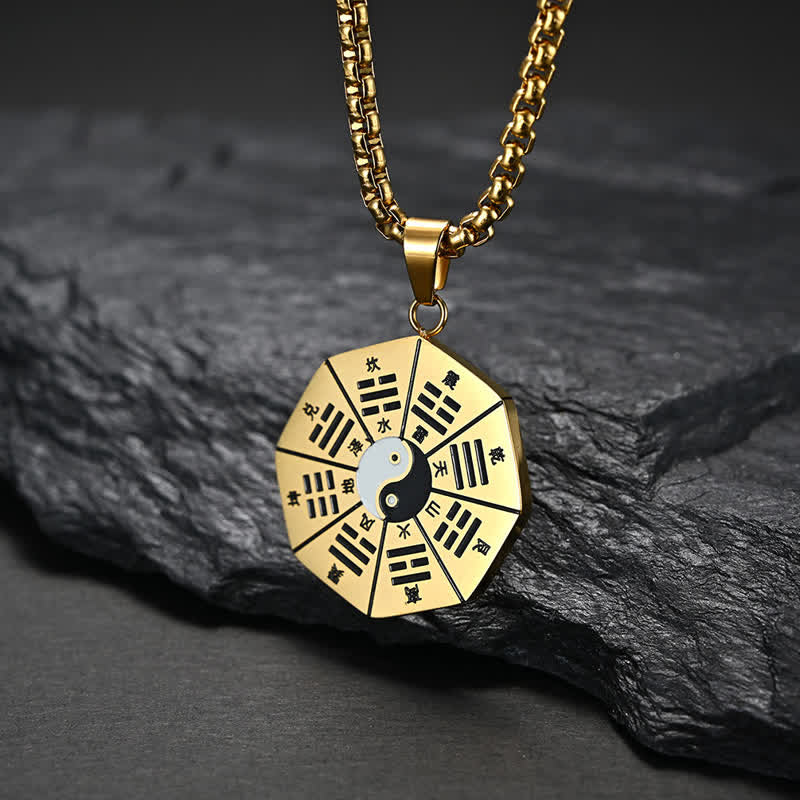KarmaRipple's Bagua Yin Yang Titanium Steel Balance Pendant Necklace p2