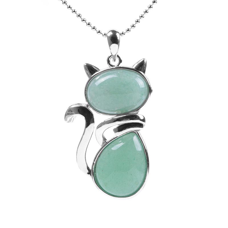 KarmaRipple's Cat Pattern Authentic Gemstone Protection Pendant Necklace p26