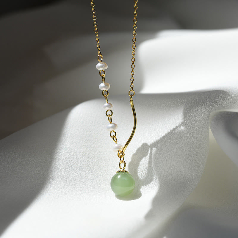 KarmaRipple's KarmaRipple's atural Hetian Jade Pearl Fortune Bead Pendant Necklace p2