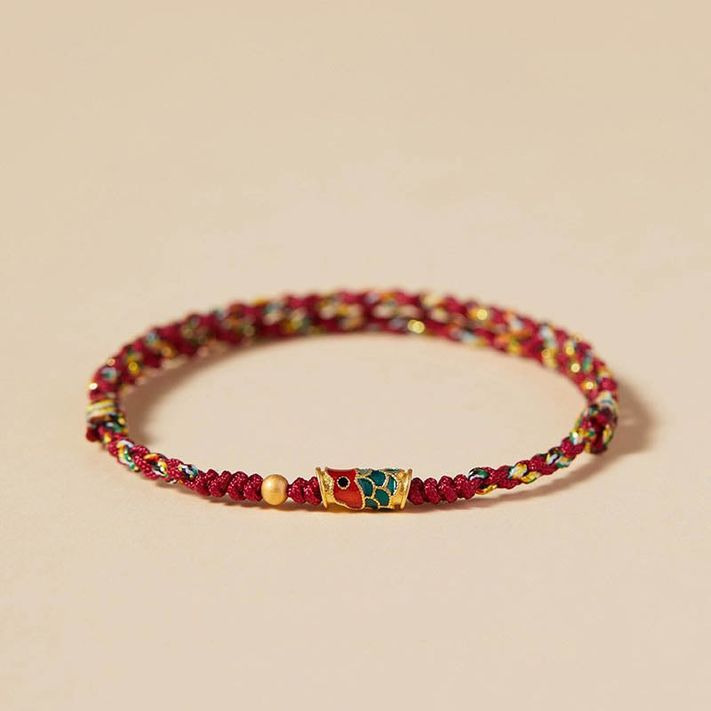 KarmaRipple's Handcrafted Koi Fish Wealth Prosperity Woven Rope Bracelet p16