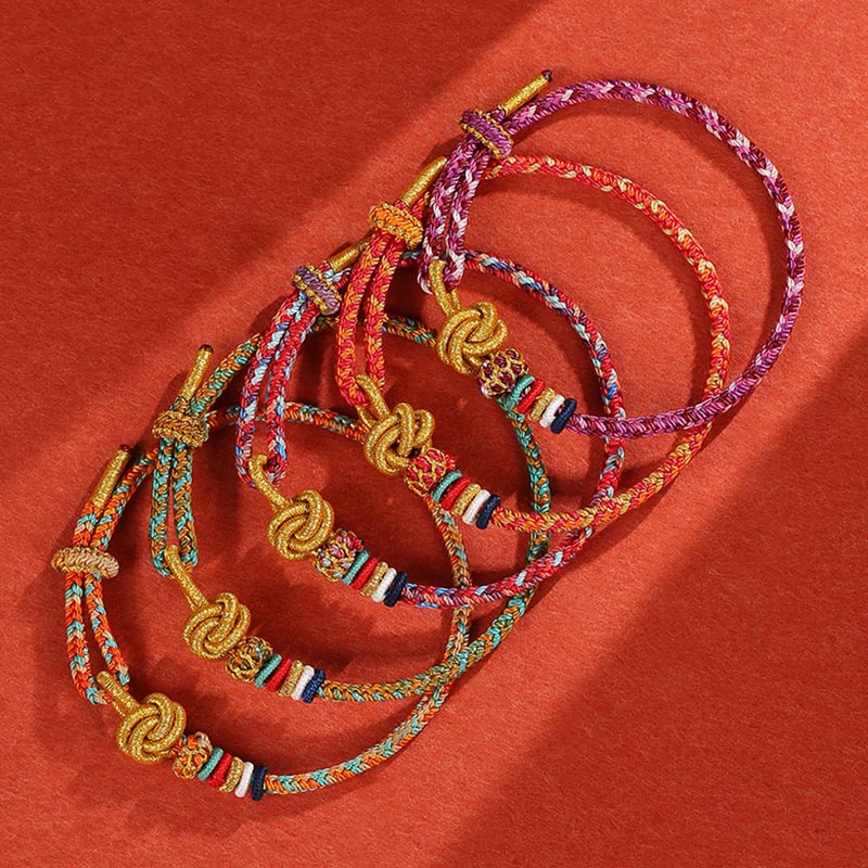 KarmaRipple's Handmade Dunhuang Colorful Rope Protection Braid String Bracelet p6