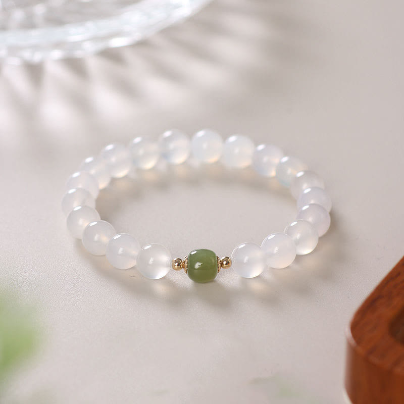KarmaRipple's Authentic Ivory Agate Jade Fortune Bracelet p1
