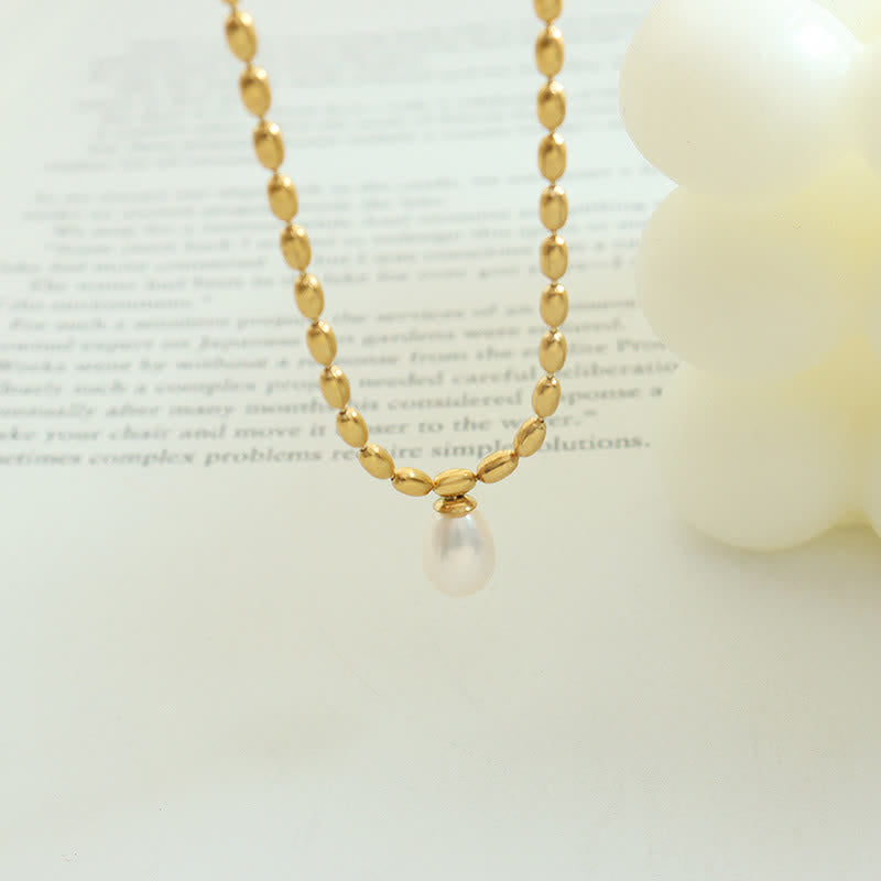 KarmaRipple's Pearl Bead Peace Pendant Necklace p7