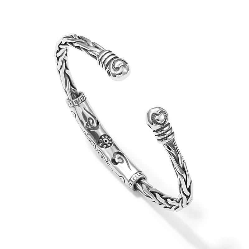 KarmaRipple's Tibet Om Mani Padme Hum Engraved Focus Cuff Bracelet Bangle p4