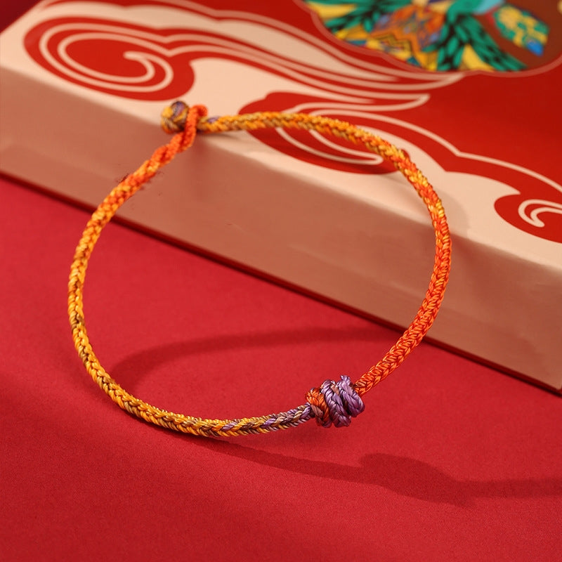 KarmaRipple's Handcrafted Colorful Purple Gold Red Braid Rope Bracelet p3