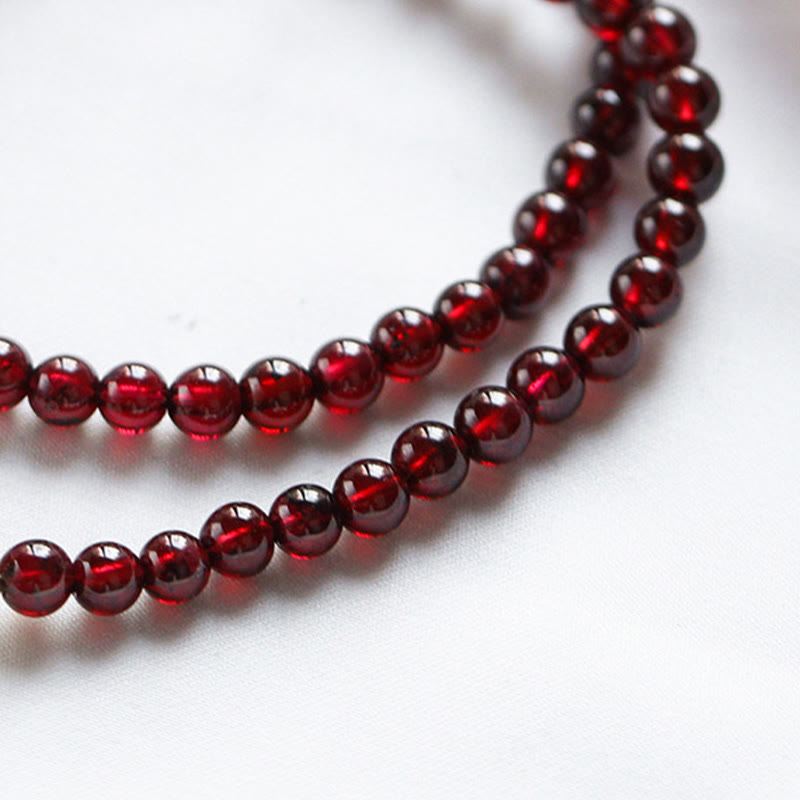 KarmaRipple's 14K Gold Plated Authentic Garnet Strawberry Quartz Stability Double Wrap Bracelet p10
