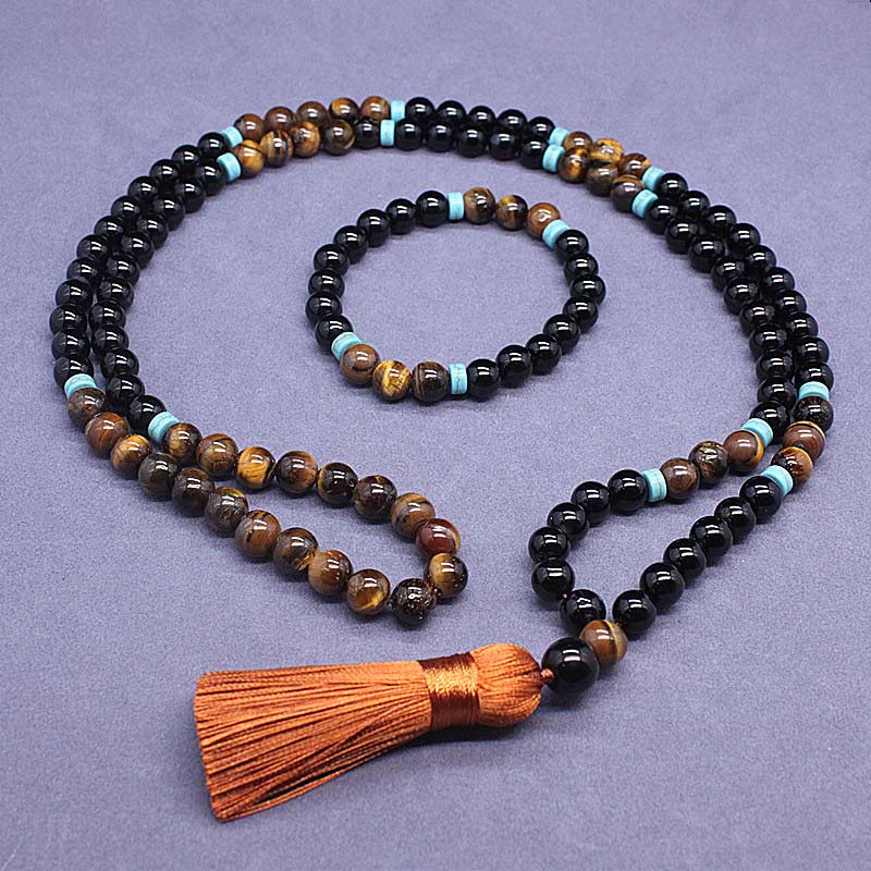 KarmaRipple's Tibetan Black Onyx Peaceful Mala Set p9