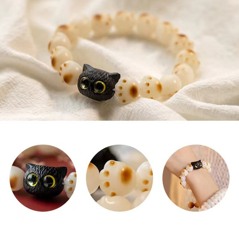KarmaRipple's Authentic Bodhi Seed Red Sandalwood Lovely Paw Fortunate Cat Peace Bracelet p8