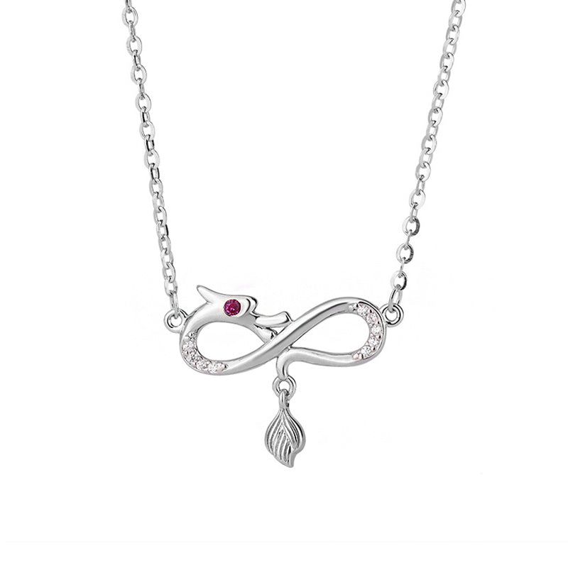 KarmaRipple's 999 Sterling Silver Year Of The Dragon Endless Weave Tail Talisman Protection Pendant Necklace p8