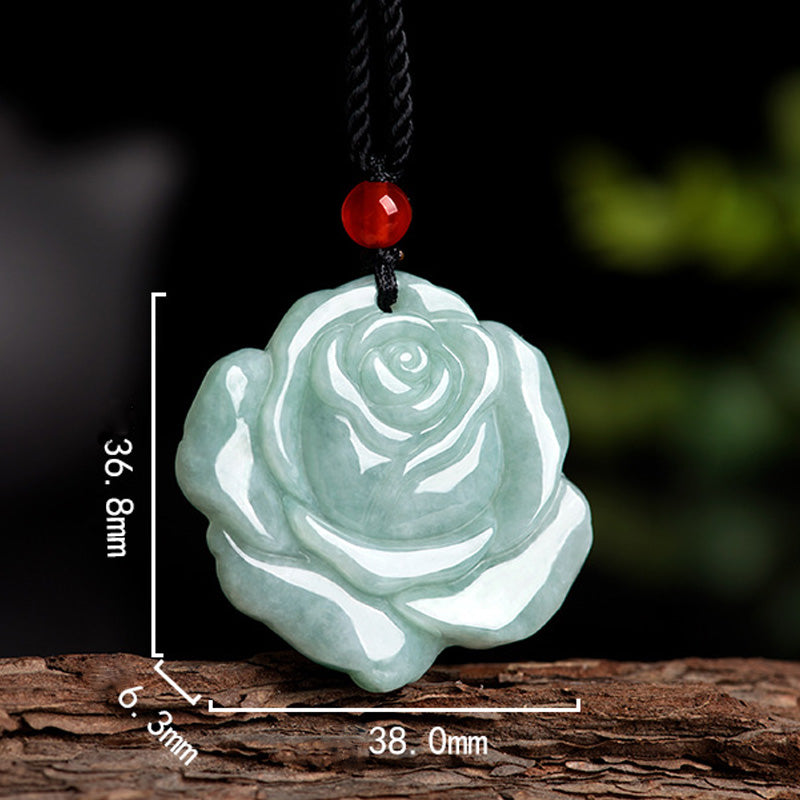 KarmaRipple's Lotus Pattern Jade Abundance Prosperity Pendant String Necklace p6