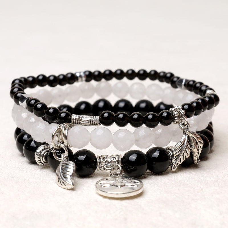 KarmaRipple's 3PCS Authentic Quartz Gemstone Beaded Balancing Energy Lotus Bracelet p2