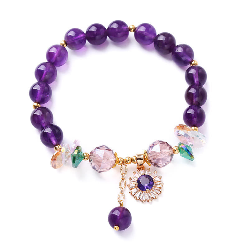 KarmaRipple's Authentic Amethyst Zircon Sun Balancing Spiritual Talisman Bracelet p5