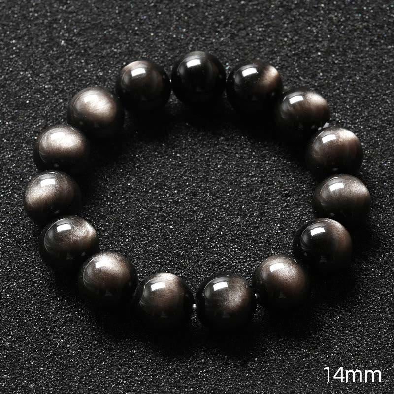 KarmaRipple's Authentic Silver Sheen Obsidian Soothing Protection Bracelet p30