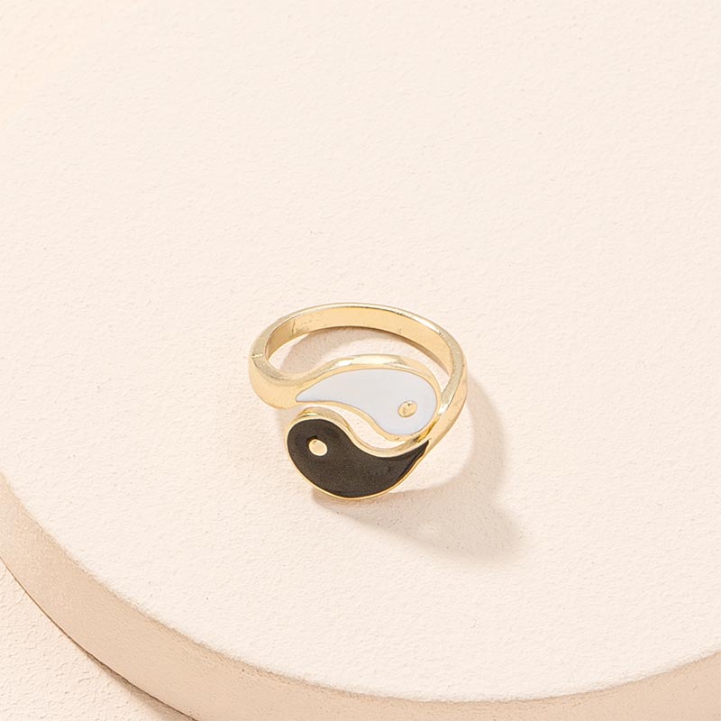 KarmaRipple's Yin Yang Symbol Adjustable Blessing Pair Ring p2