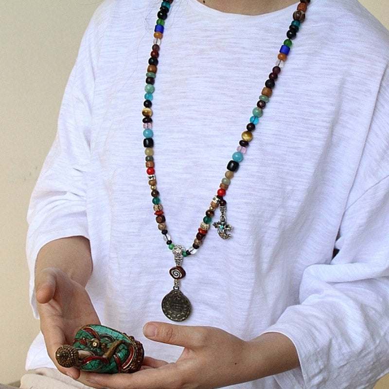 KarmaRipple's Tibet 108 Mala Beadwork Nine Palaces Bagua Bodhi Seed Yak Bone Vajra Balance Bracelet p4