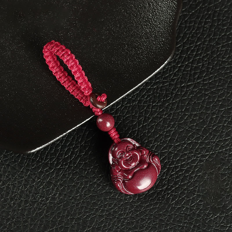 KarmaRipple's Laughing Buddha Cinnabar Blessing Pendant Necklace Phone Hanging Decoration Key Chain p6