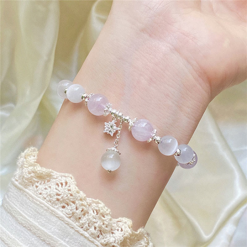 KarmaRipple's 925 Sterling Silver Authentic Amethyst Cat's Eye Spiritual Awareness Star Bracelet p6