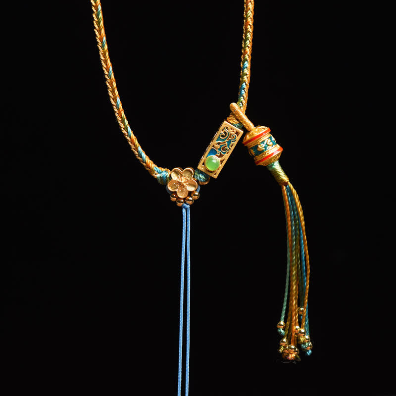 KarmaRipple's Colorful String Bronze Wealth Pendant Necklace p8