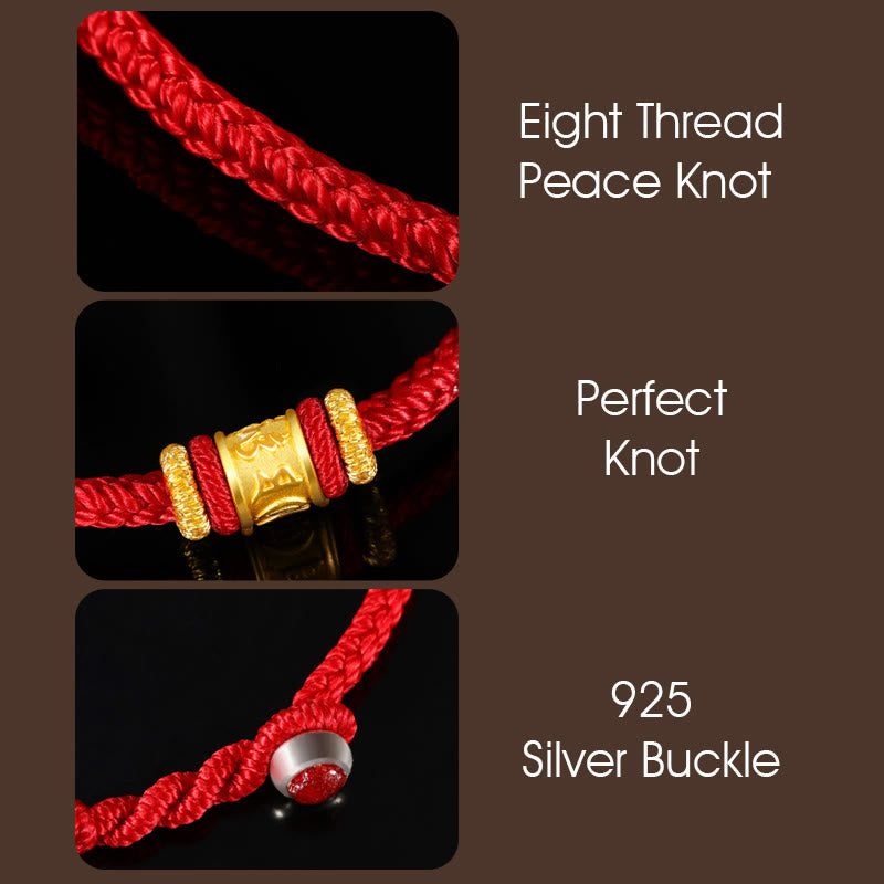 KarmaRipple's Tibet 999 Gold Om Mani Padme Hum Engraved Protection?Lucky Bead Bracelet p9