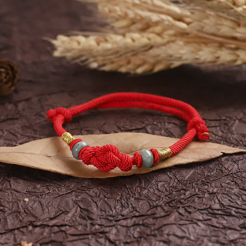 KarmaRipple's Red String Jade Fortune Fortune Weave Woven Pair Bracelet p10