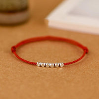 KarmaRipple's 925 Sterling Silver Red String Braid Bracelet Anklet