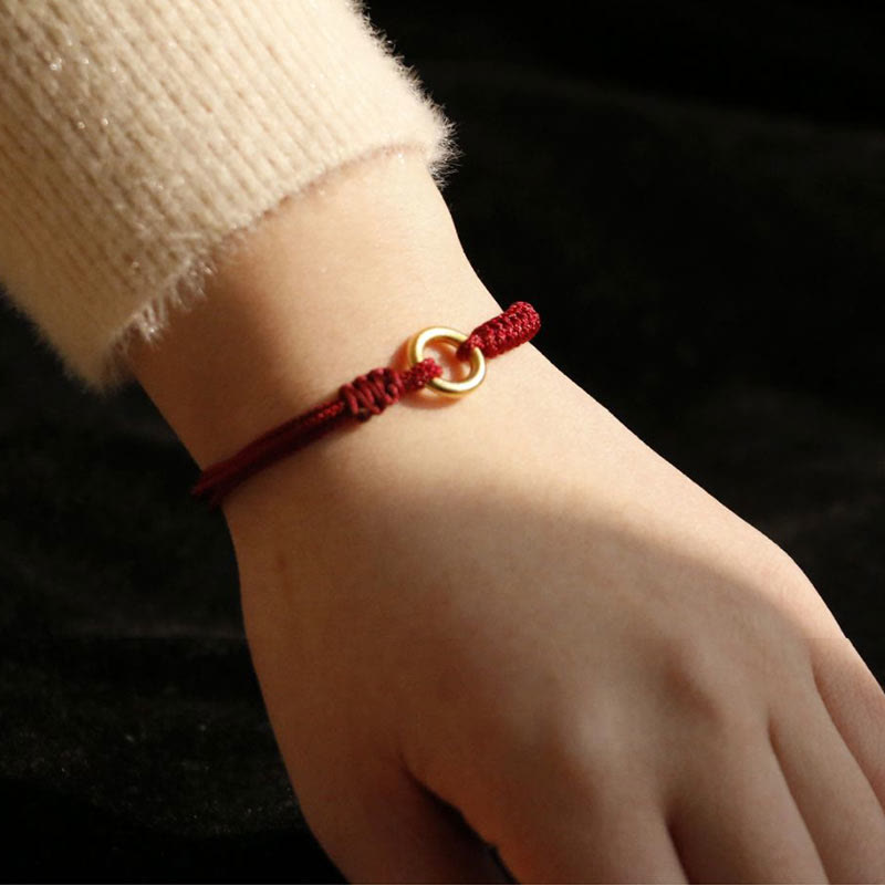 KarmaRipple's Alloy Peace Buckle Fortune Red String Bracelet p14