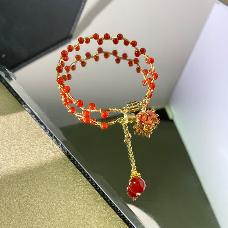 KarmaRipple's Red Maple Leaf Fortune Talisman Bracelet p13