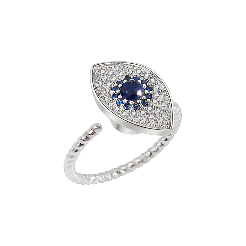 KarmaRipple's 925 Sterling Silver Evil Eye Protection Blessing Rotatable Ring p9